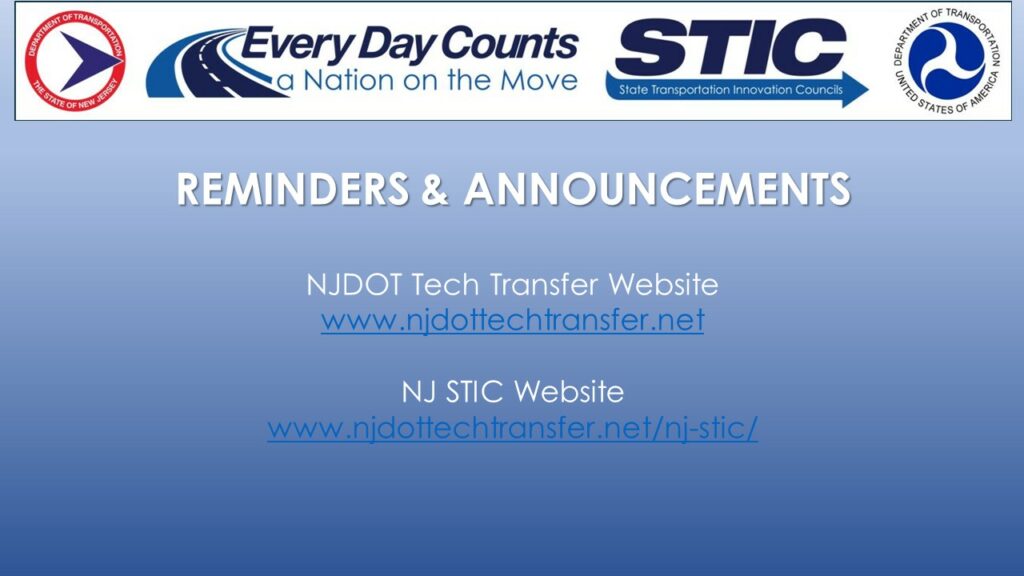 Presentation slide: Reminders & Announcements