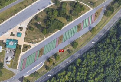 Satellite imagery of the parking lot showing the data on parking spaces