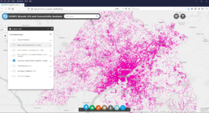 Figure 3. Regional map showing concentrations of connectivity between census blocks