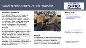 BABM-NJDOT Roncovitz Post Pusher and Post Puller​