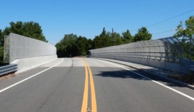 A concrete bridge deck