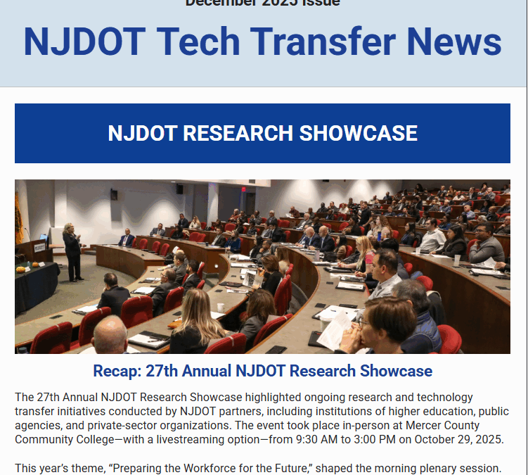 NJDOT Tech Transfer Newsletter – December 2025